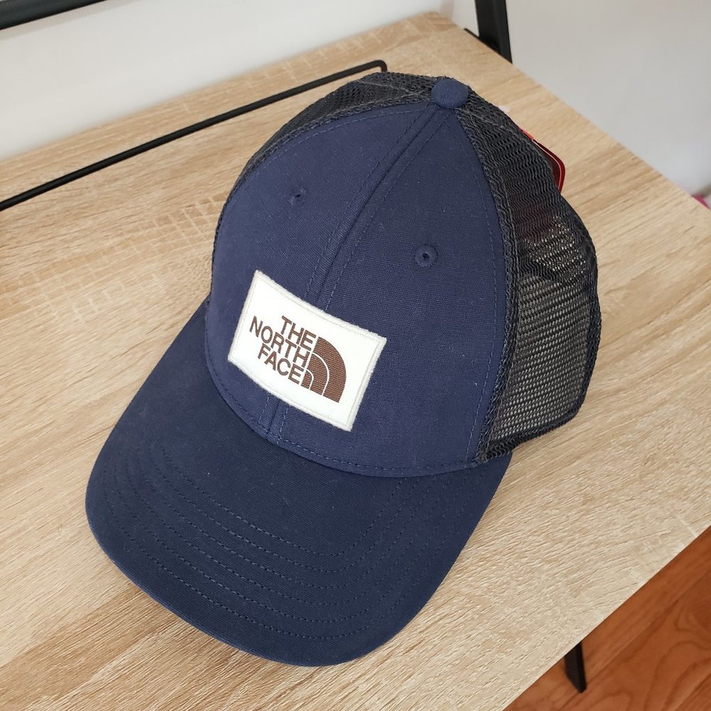 New The North Face Men's Mudder Trucker Hat Navy Vintage White One Size Snapback